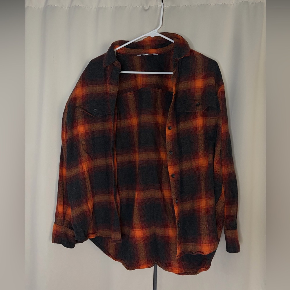 Evermore Old Navy Orange and Black Boyfriend Shirt